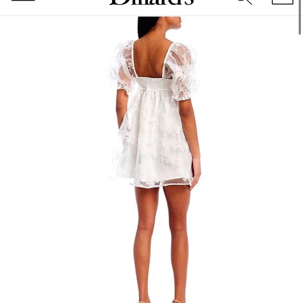 Floral Organza Short Sleeve Babydoll dress - Picture 3 of 3